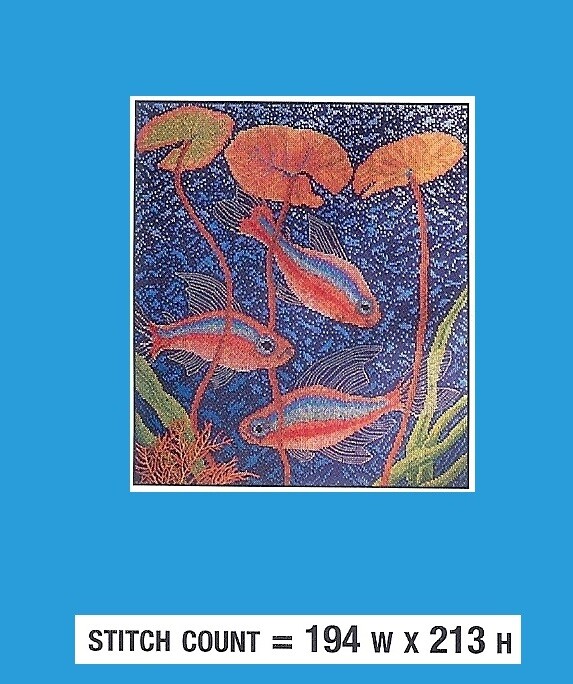 RAINBOW FISH   -  CROSS  STITCH   PATTERN    PY - AYW