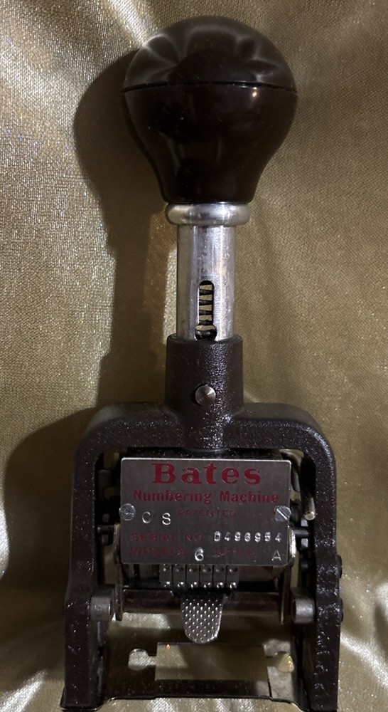 Vintage Bates Multi Movement 6 Wheel Numbering Machine Stamp 4 Function NOS