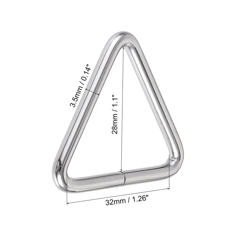 Metal Triangle Ring Buckle 1.26" (32mm) Inner Width 10pcs