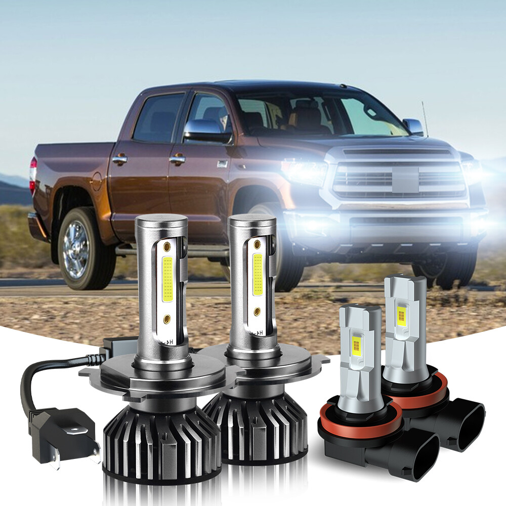 LED Headlight High Low Beam Fog Light Bulbs 6500K For Toyota Tundra 2014-2021 4x