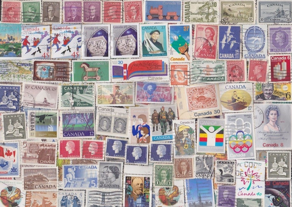 1000 ALL DIFFERENT CANADA STAMPS