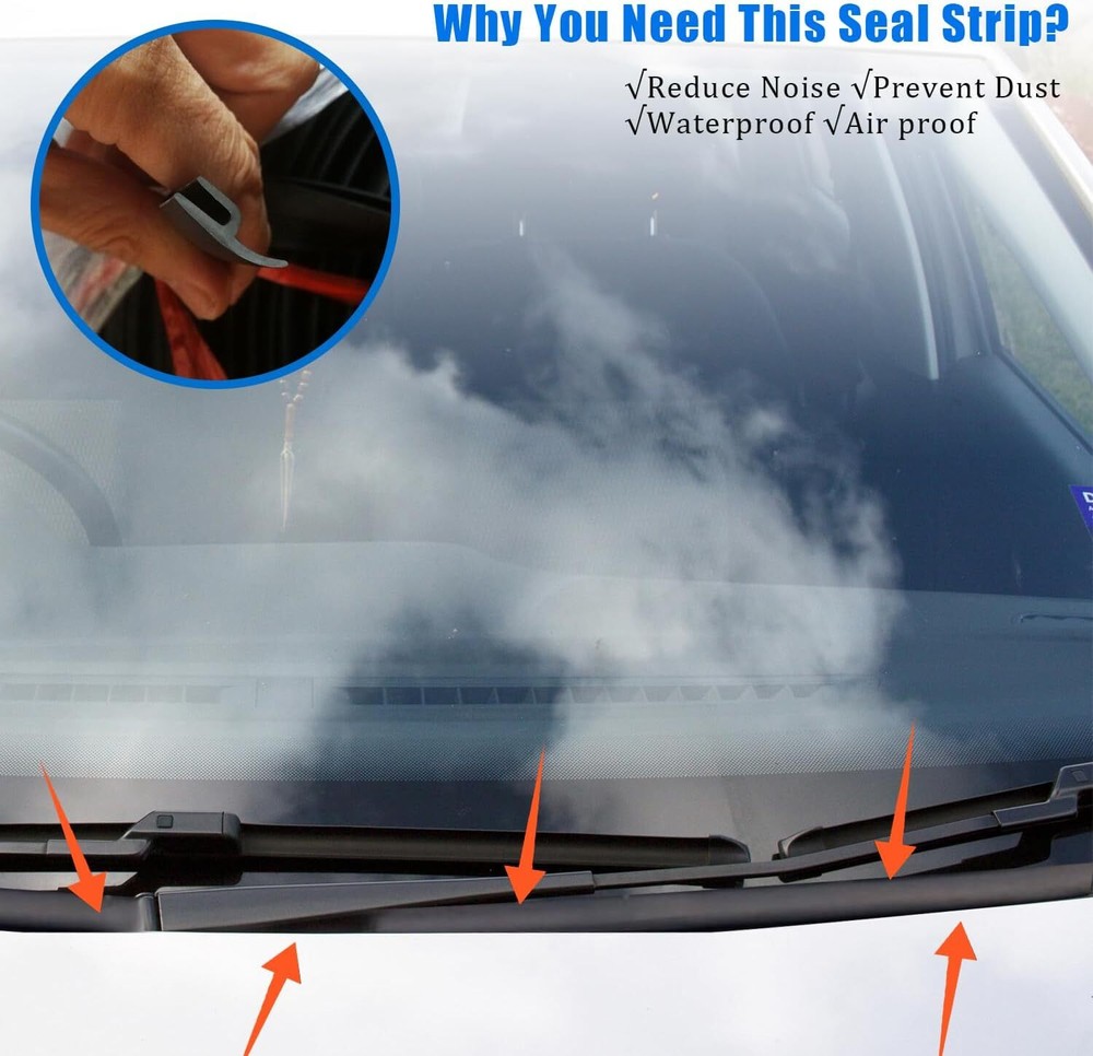 5.9ft Fits Ram 1500 Rubber Car Front Windshield Panel Seal Strip Moulding Trim