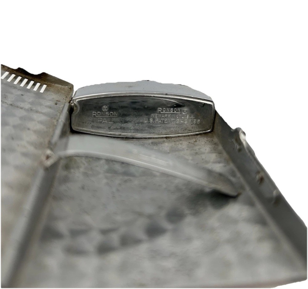 Ronson Pal Lighter Combo Cigarette Case Brown Chrome Used Untested Refillable