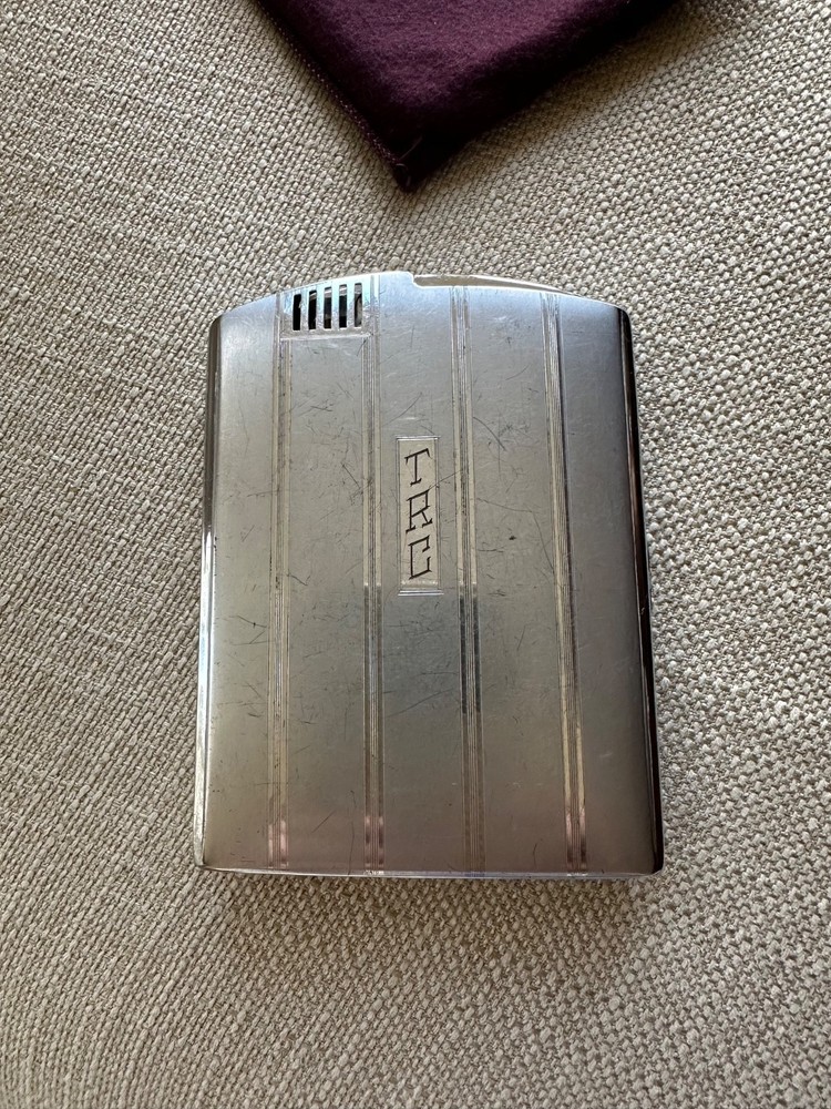 Vintage RONSON Twentycase Cigarette Case & Lighter w original box & pouch