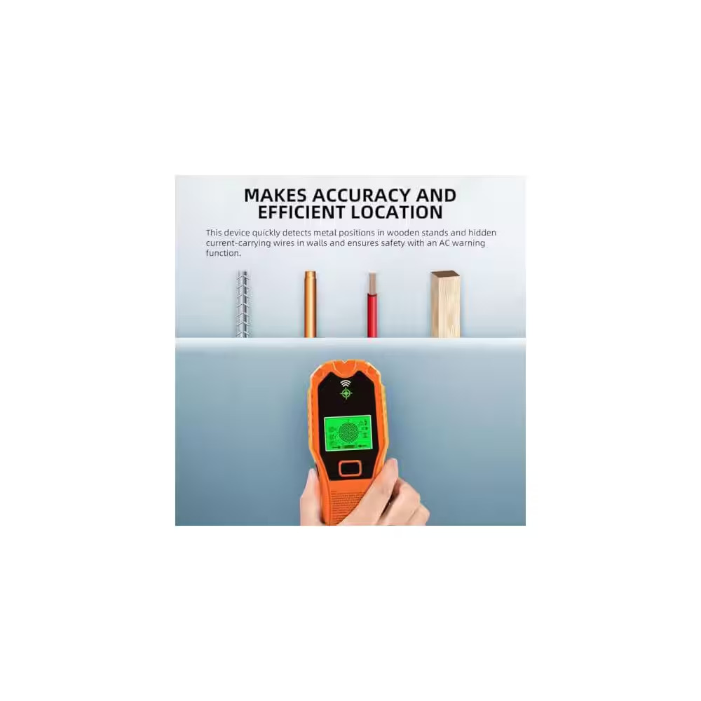 5 in 1 Stud Finder Wall Scanner with Pro Smart Sensor Chip HD LCD Display for Wo