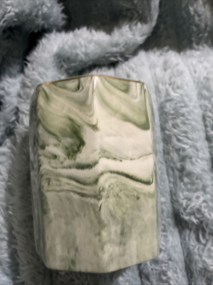 Marble green and white colored cup
