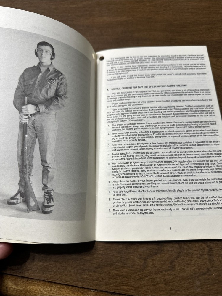 Vintage Original 1992 CVA Muzzleloader Owners Manual