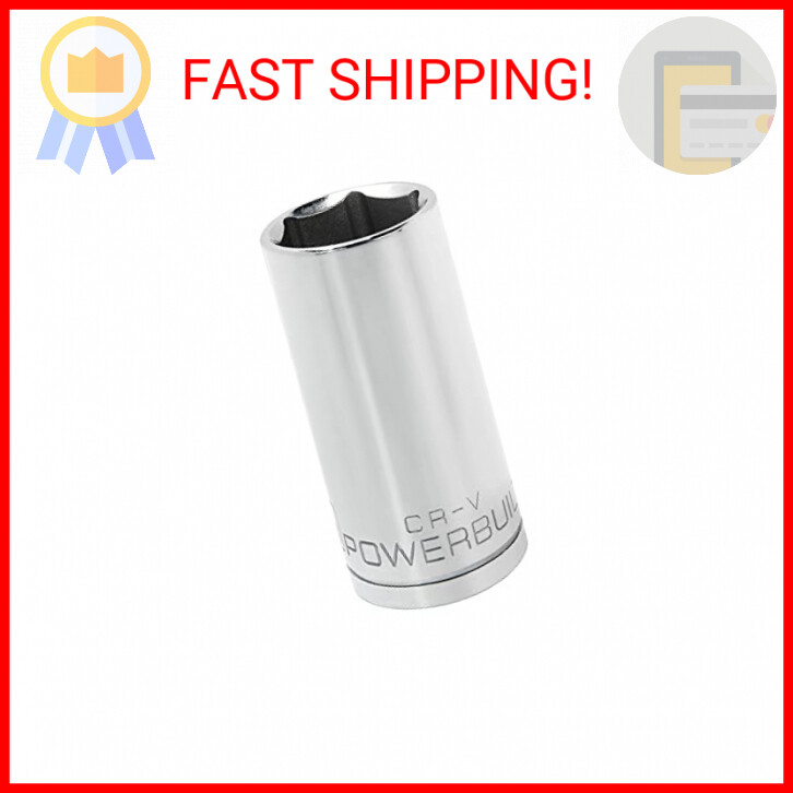 Powerbuilt 640841 1/2-Inch Drive 27mm Deep Socket, Silver