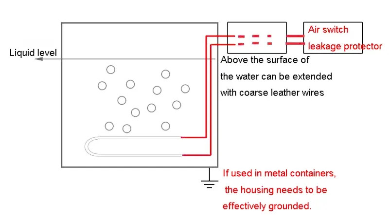 12V U Type Electric Immersion Heating Element 110MM 50-200W 1M Wire Water Heater