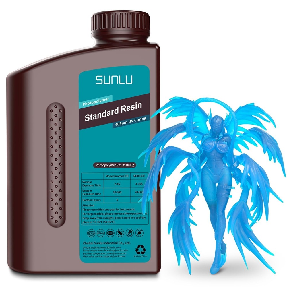 Clear Blue 3D Printer Resin 1kg - Fast Curing, High Precision, Low Odor
