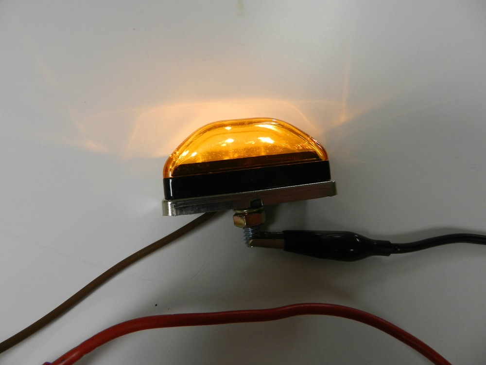 (2) LED Light AMBER 1-1/8 x 2-1/8 stud mount Clearance marker trailer 3 diode