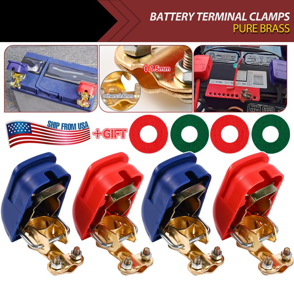 4pc Car Battery Terminal Connector Clamp Adjust Disconnect Quick Release Tool A