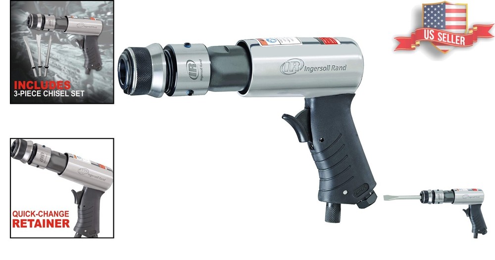 High-Performance Effortless Quick-Change Air Hammer - 3-Piece Chisel Set