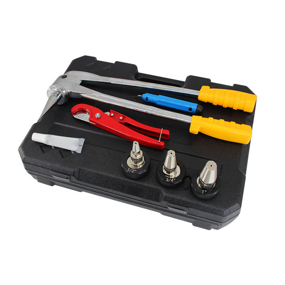 1/2" 3/4" 1" Expander Heads PEX Expansion Tool Kit Hard Case