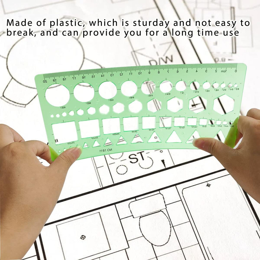 2 Pack Circle Template Stencils Geometry Drawing Ruler Drafting Measuring Tool
