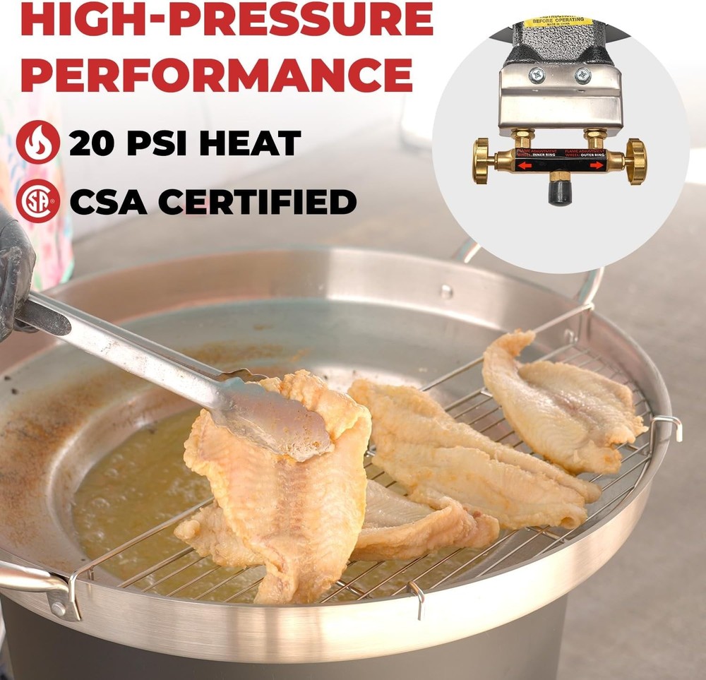 Barton 23in Concave Comal Set 80000 BTU Propane Burner
