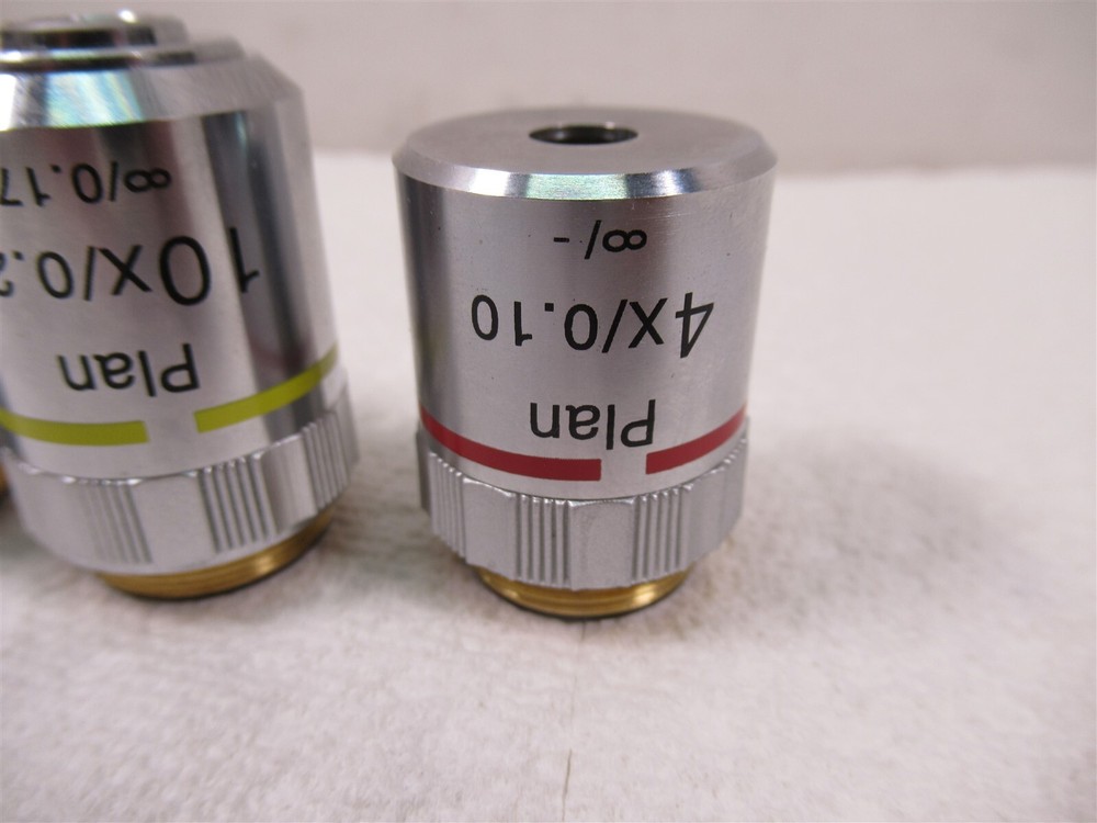 Micros Microscope Plan Objective Lenses Set of 4 100x 40x 10x 4x