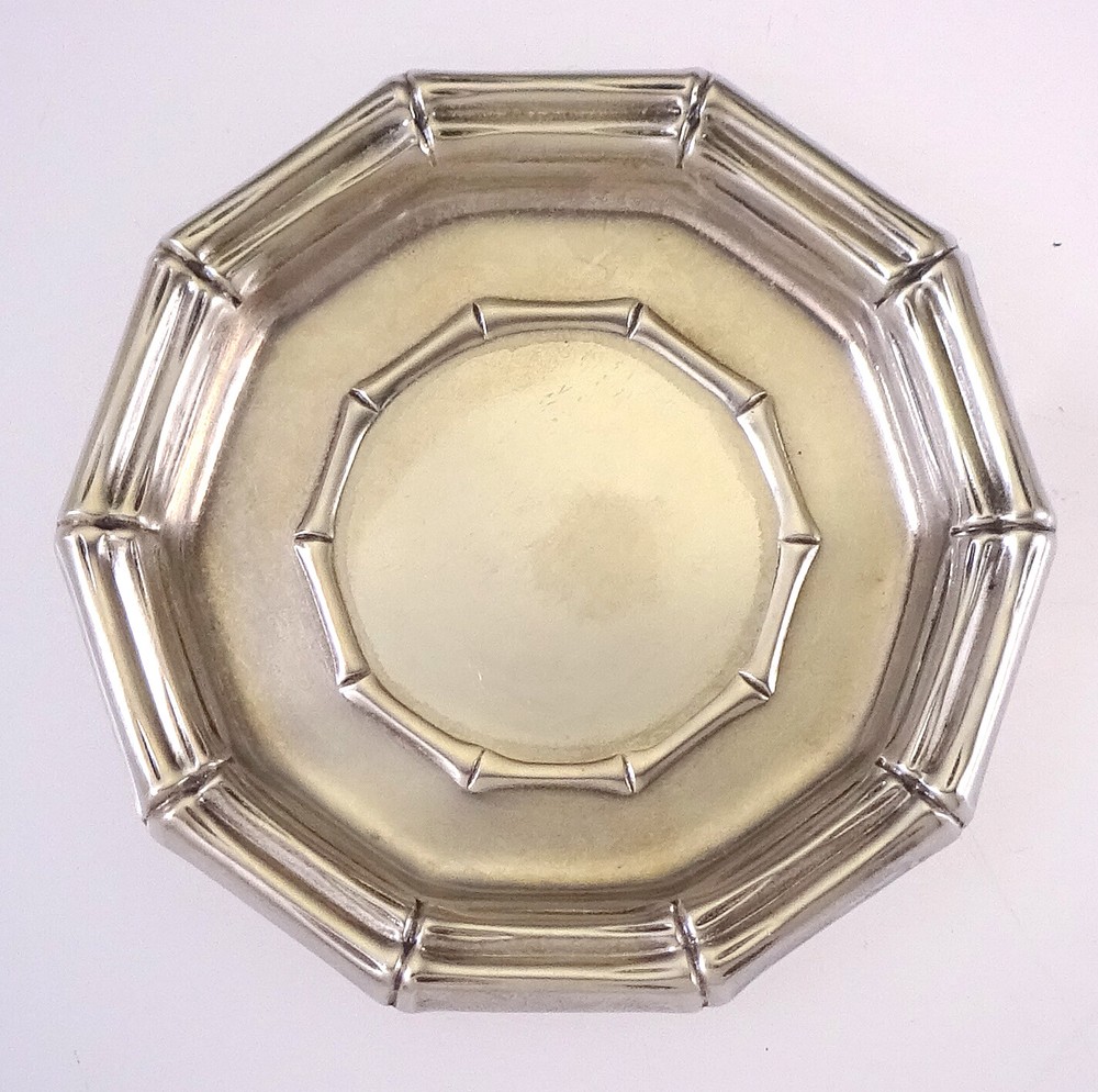 Vintage Tiffany & Co. Sterling Silver Bamboo Pattern Coaster