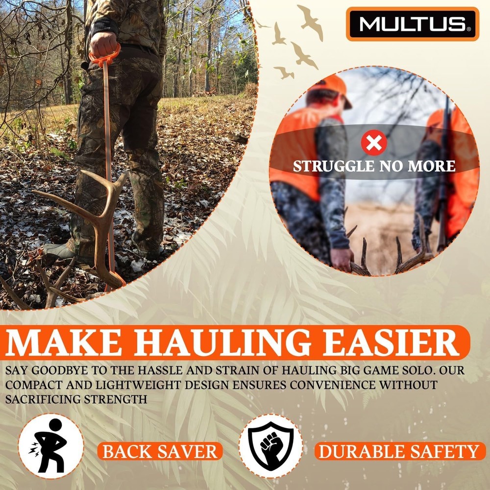Adjustable Deer Drag Strap with Removable Handle - Perfect for Any Game
