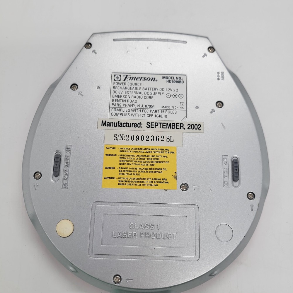 Emerson - HD7090RD Portable CD Player - Red Untested READ