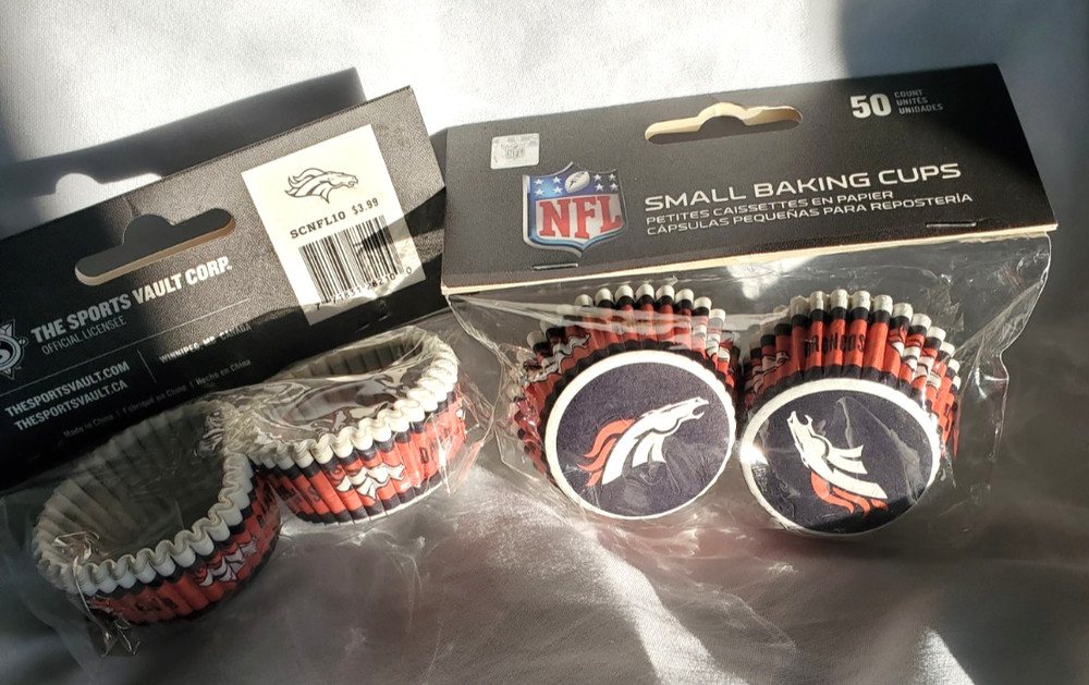 Denver Broncos small Baking Cups 50 Pack x2