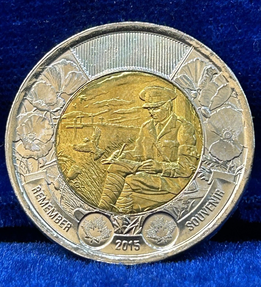 2015 Canada $2 Remember In Flanders Fields Toonie Coin Uncirculated