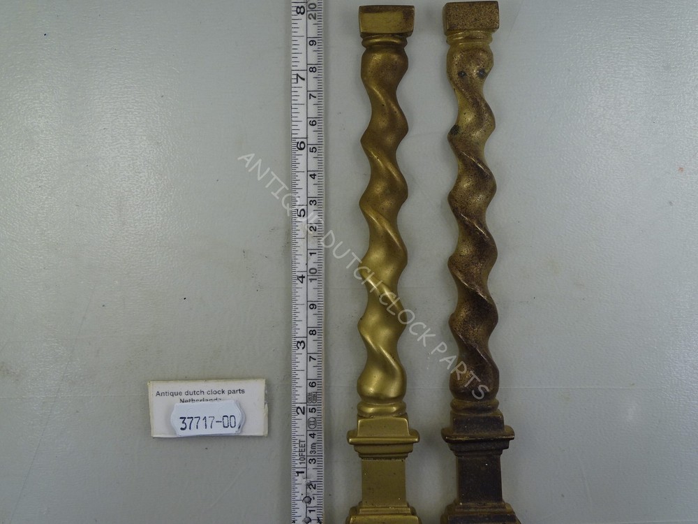 SET  HEAVY BRASS PILLARS COLUMNS FOR CLOCK CASE