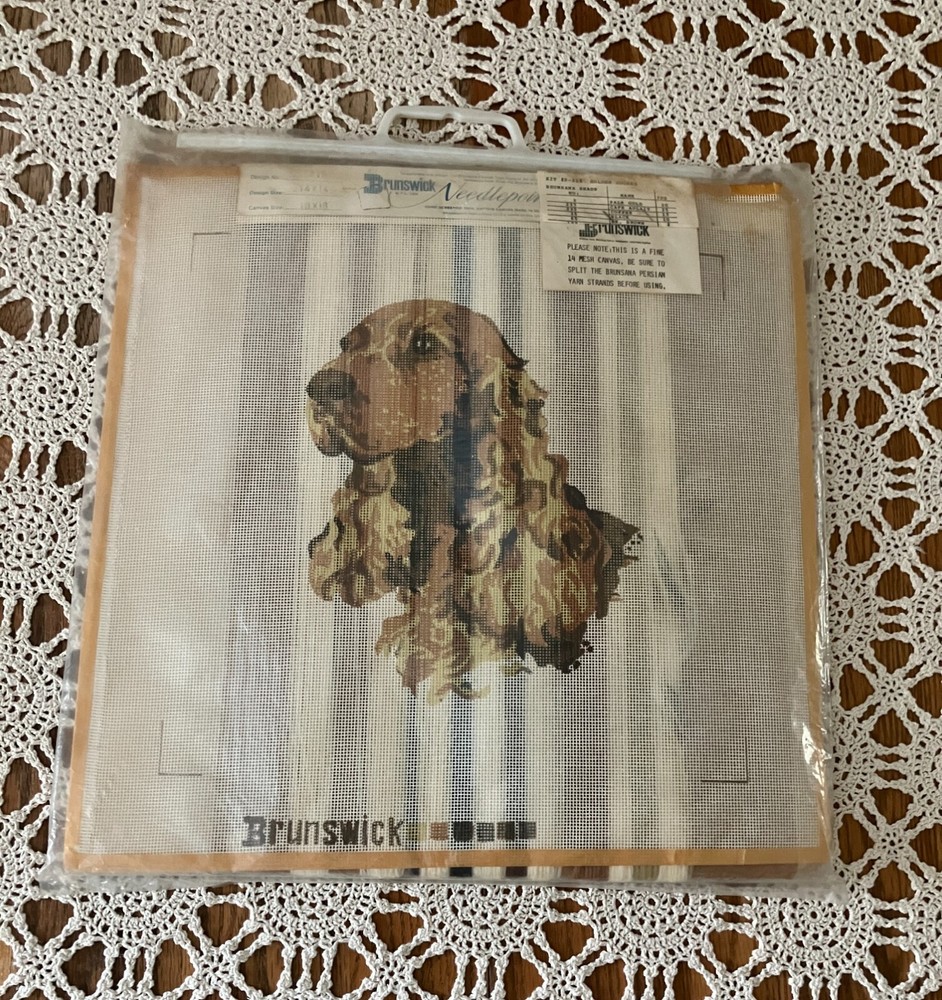 Vintage Brunswick Needlepoint Golden Cocker #P-215