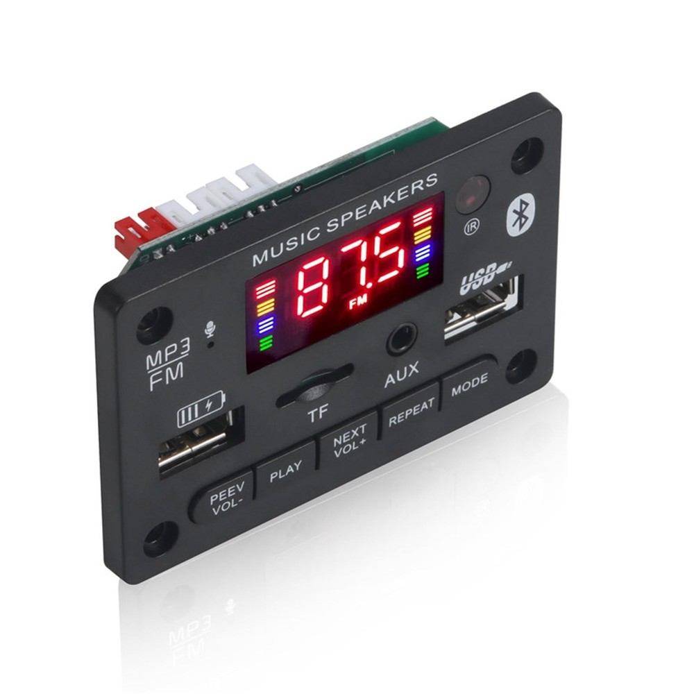 Bluetooth 5.0 USB AUX TF Slot FM Car Audio Digital Display Decoder Board Module