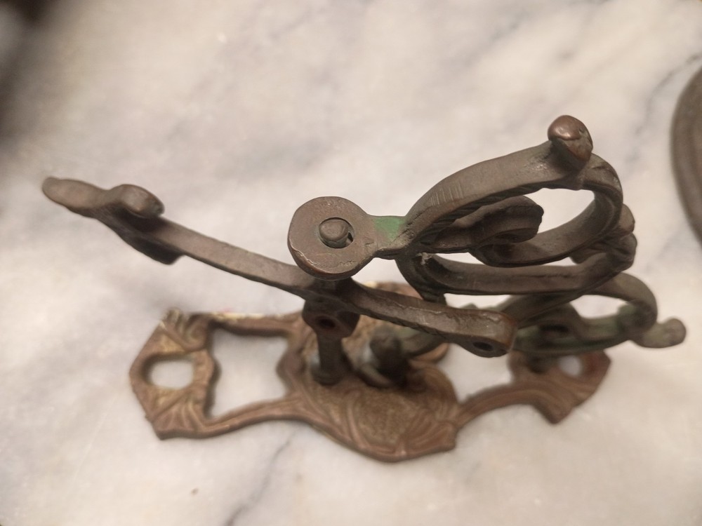 Victorian Cast Brass Swivel Coat Hook Bracket Rococo Revival Hall Tree Hardware