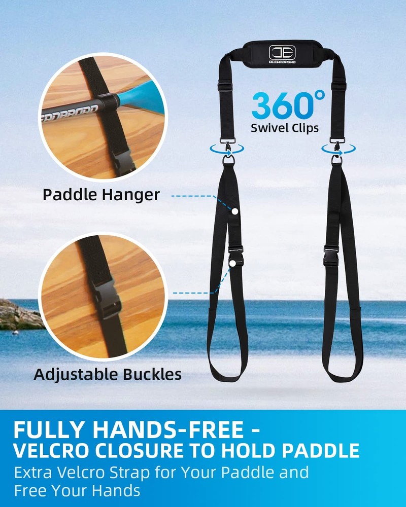 SUP Kayak Carry Strap Adjustable Shoulder Strap with Clips, New Version for P...