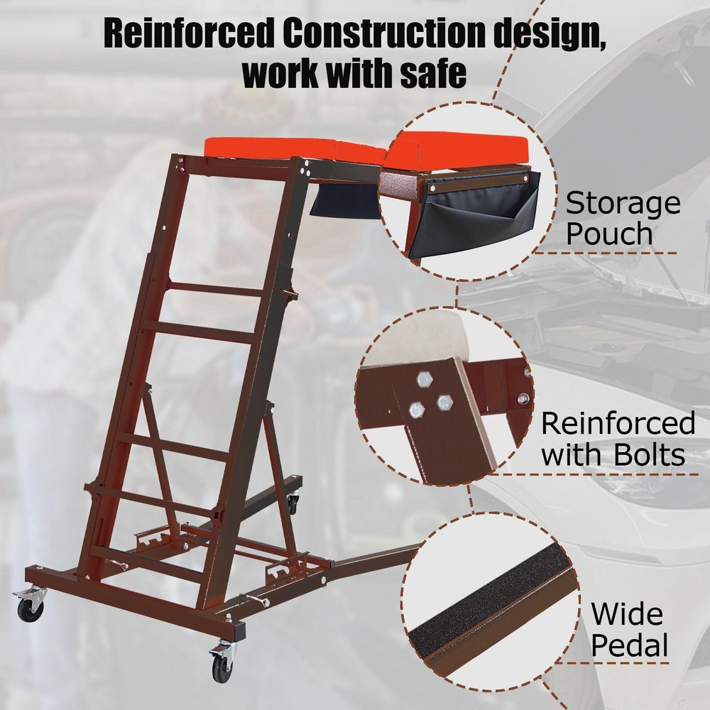 Adjustable Car Engine Creeper Thick Padded Deck Foldable Car Creeper 400 lbs