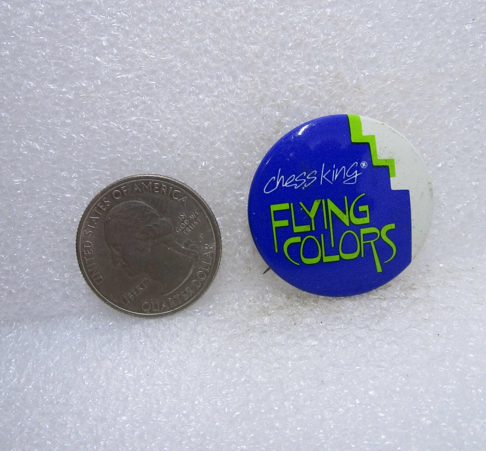 Chess King Flying Colors Button Pin