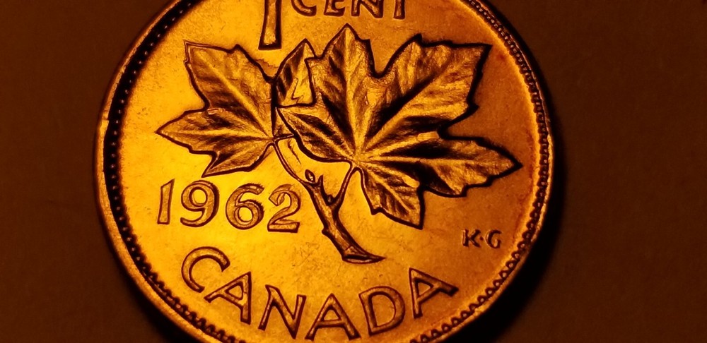 Canada 1962 Massive Doubling Double Date BU Small Cent Penny.