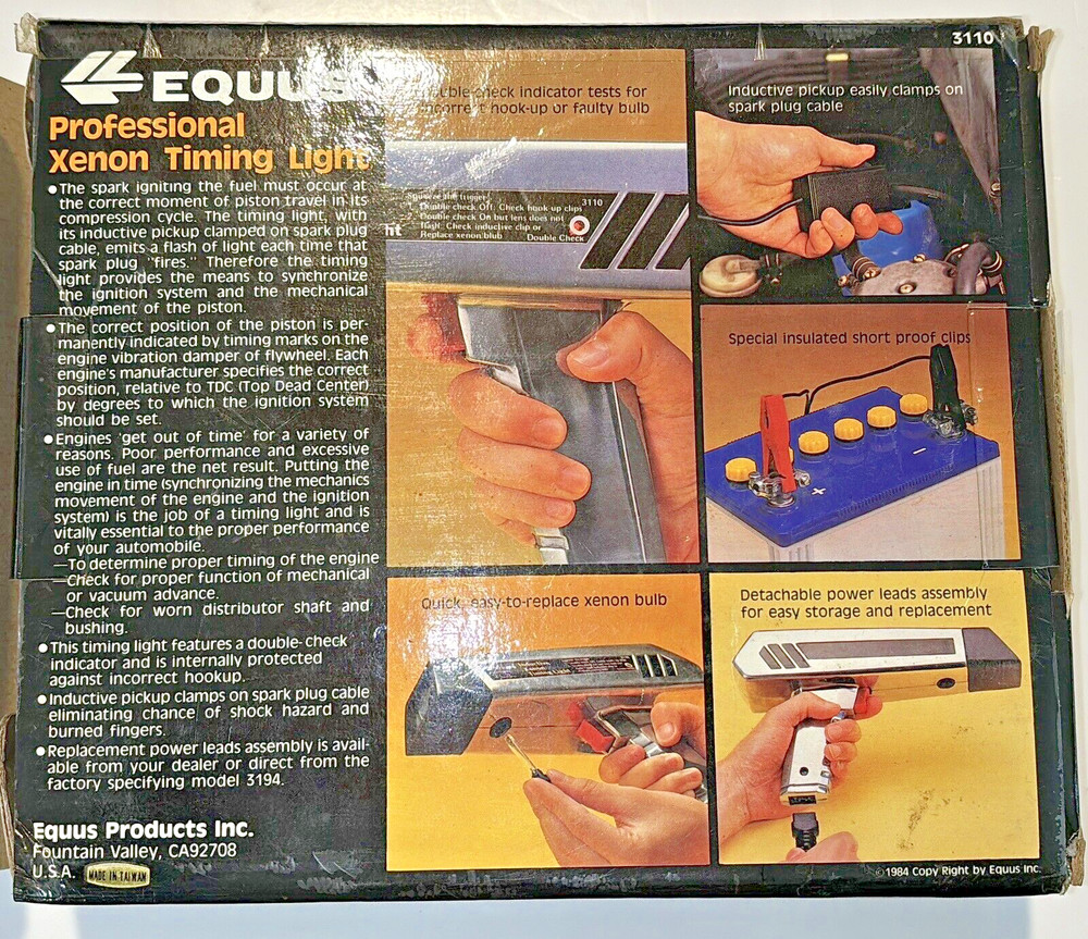 EQUUS 3032 10 Function Analyzer, 3050 Remote Start Switch, 3110 Timing Light