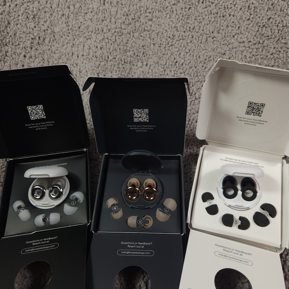 3 Loop Earplugs Switch 2 Experience 2 Quiet 2 -Silver, Rose Gold, Black Open Box