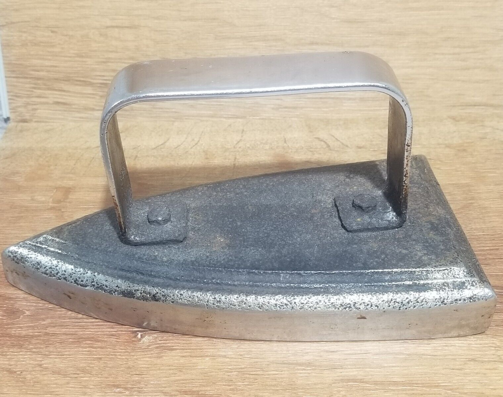 Rare Antique Original Chromed Cast Iron Flat Iron