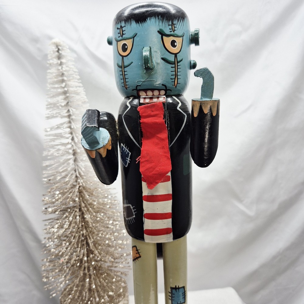 13.5” Wooden Nutcracker - Frankenstein - multicolored