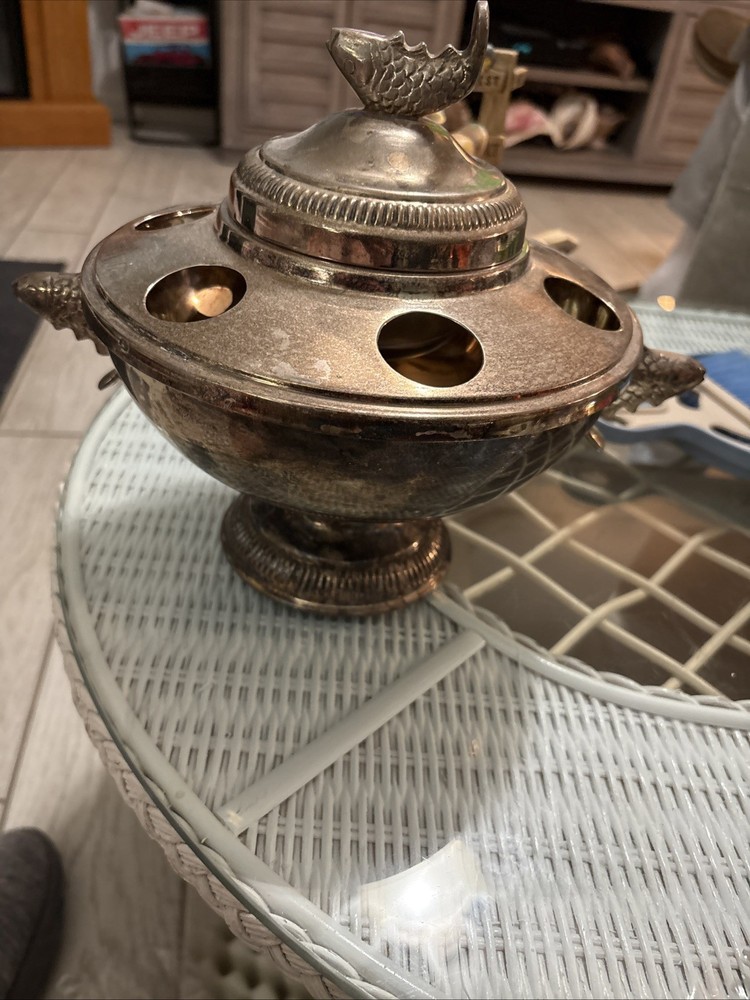 Silver Plate Russian Caviar Vodka Server Plated Bowl