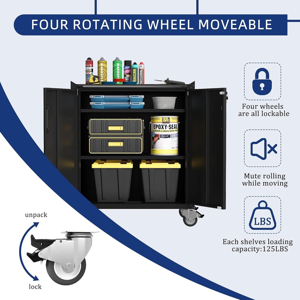 Metal Tool Cabinet,Garage Storage Cabinet System,Wall Cabinet & Locking Rolling