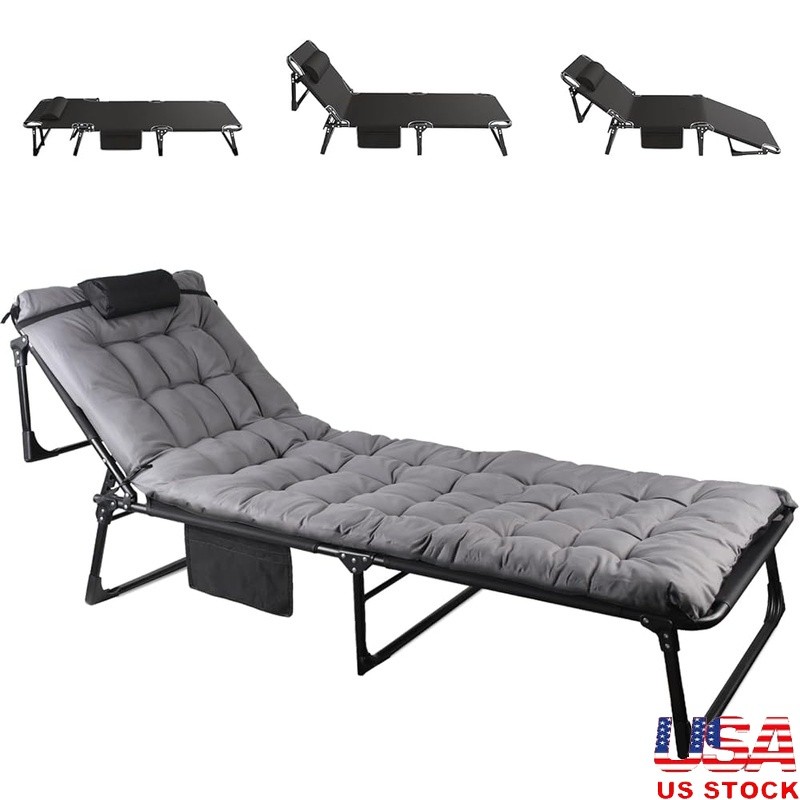 Portable Folding Camping Cot Tri-Fold Design Easy Setup Compact Durable Bed New