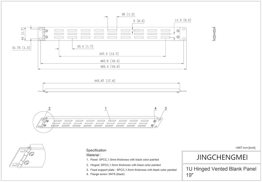 Efficient 1U Slot Vented Panel for 19" Network Cabinet - Easy Access & Assembly