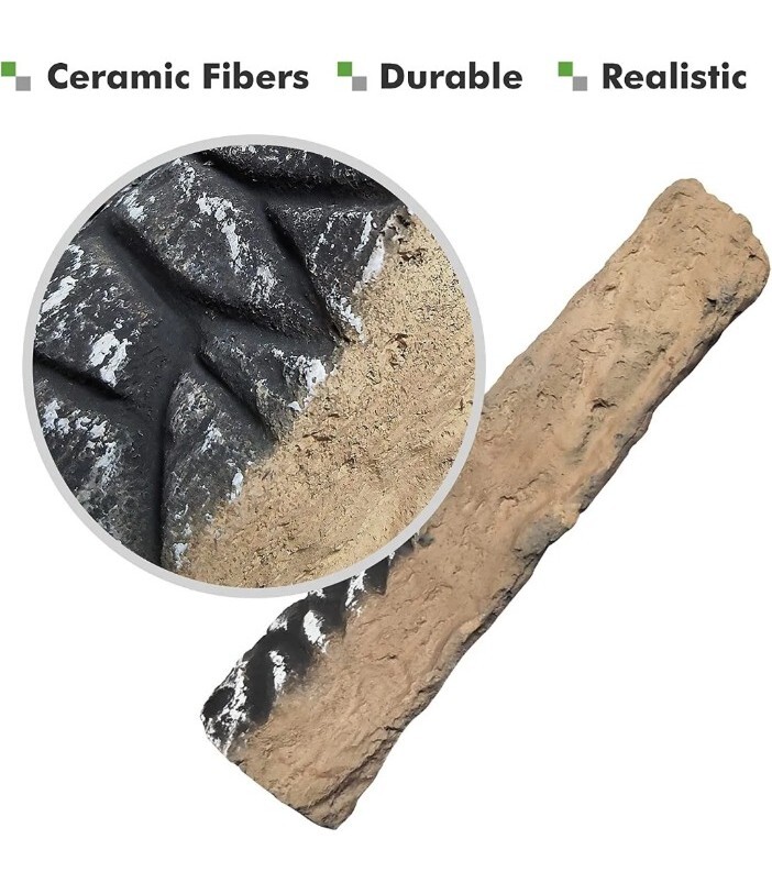 New Assorted Size Gas Fireplace Ceramic Logs 10 Pc For Gas Fireplace Or Firepit