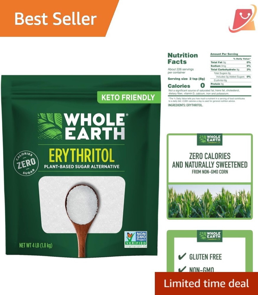 Erythritol Sugar Alternative 4lb Plant-Based Zero Calorie Keto Baking