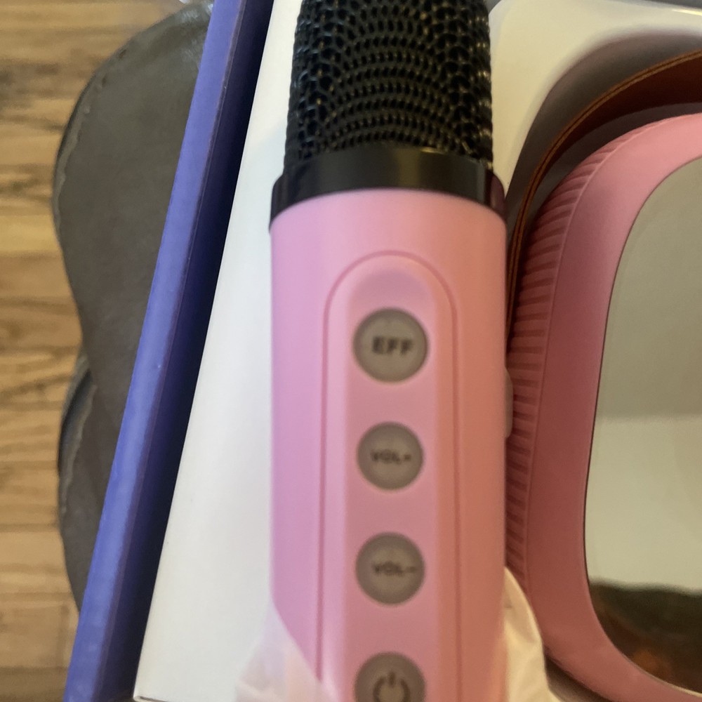 Mini Karaoke Machine with 2 Wireless Microphones & Portable Bluetooth Speaker