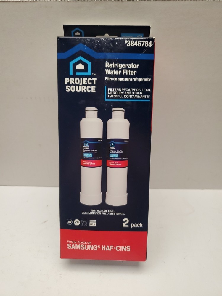 Project Source 3846784 S-2-2 Fridge Water Filter FOR Samsung HAF-CINS 1 2 Pack