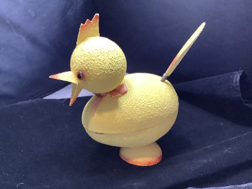 Easter Decoration Chick Candy Container Vintage Nodder Chicken W Germany