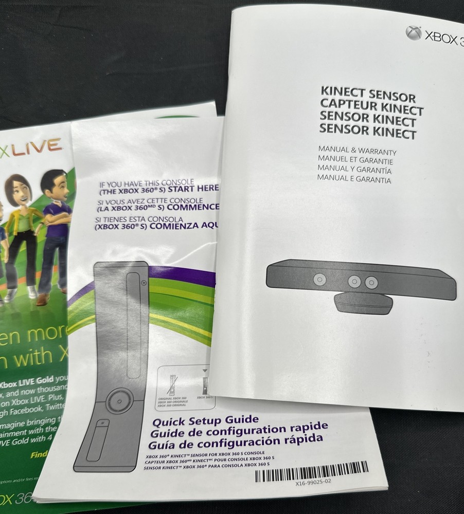 Microsoft Xbox 360 Black Kinect Sensor Bar 1414 In Original Box B4