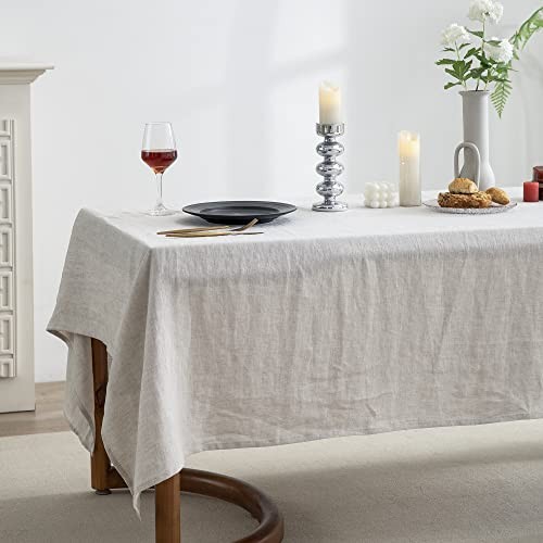 100% Pure Linen Rectangle Tablecloths 108" x 60" (Rectangular) Natural Linen
