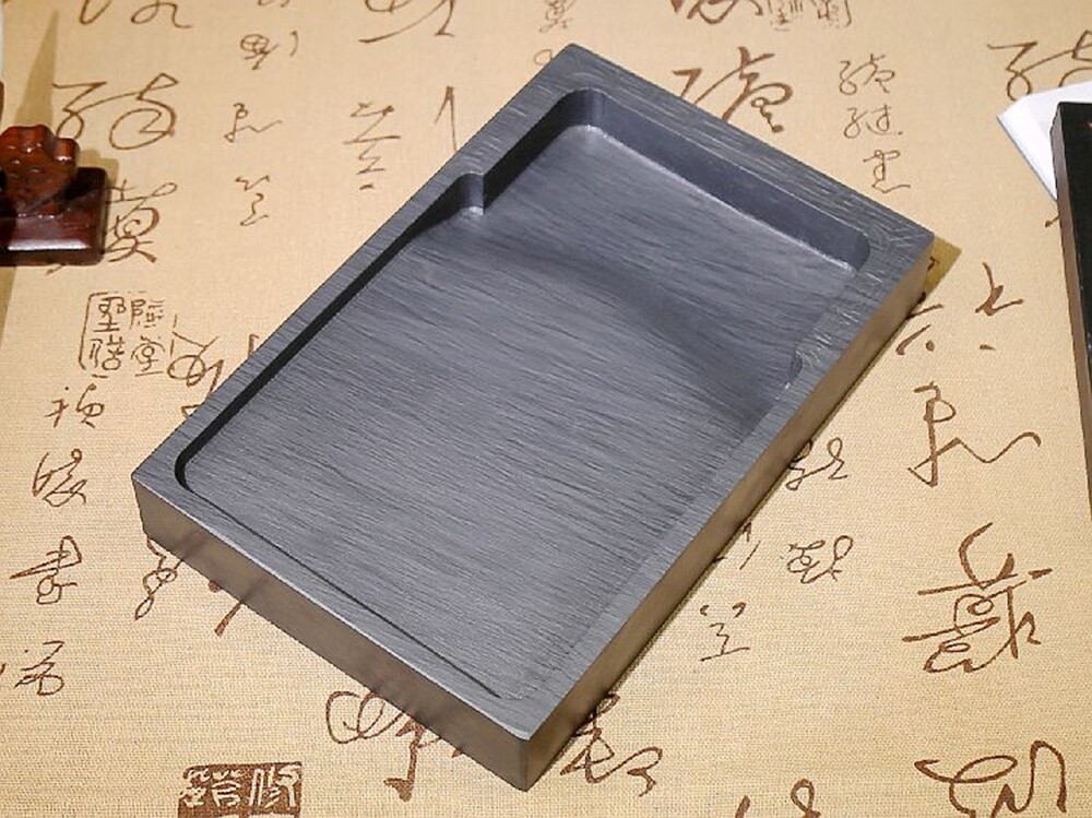 20cm Natural Rock Pattern Inkstone Calligraphy Inkslab Painting Copybook Tool